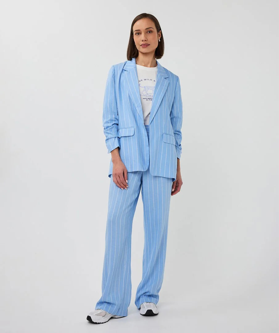 Blazer Linen Stripe - Pacific Blue