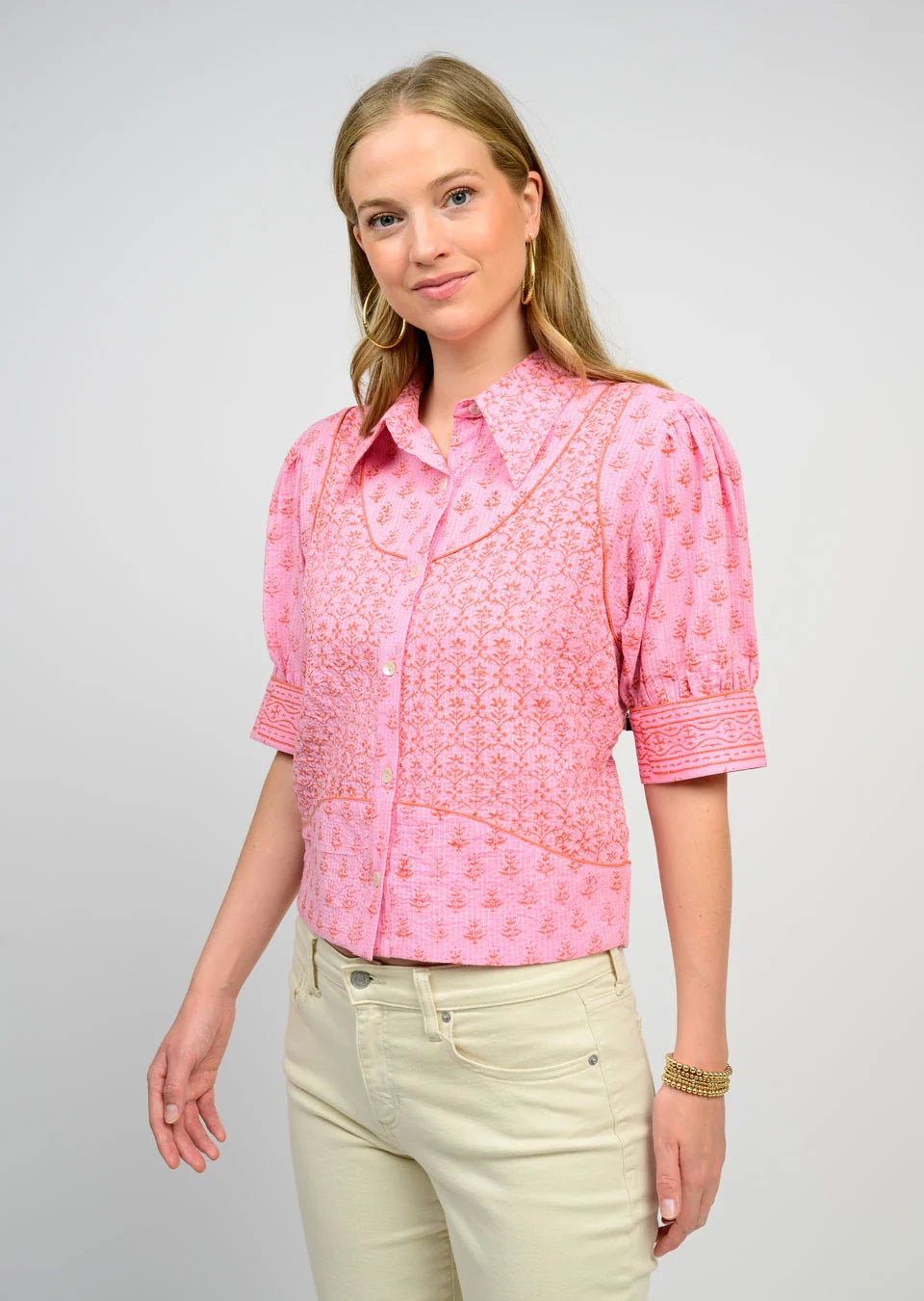 Kantha Stitched Shirt Jacket