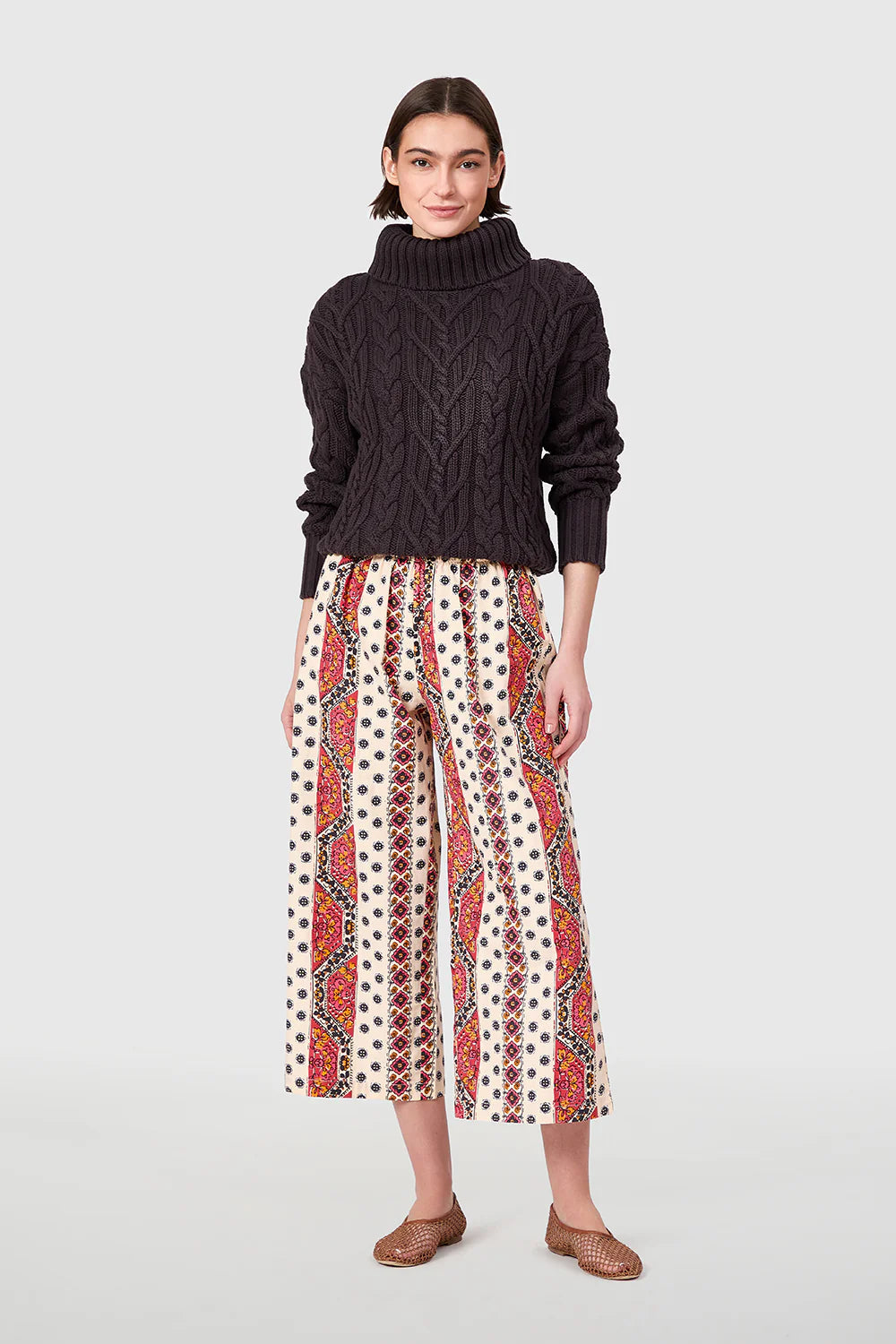 Travel Pants, Crimson Mosaic