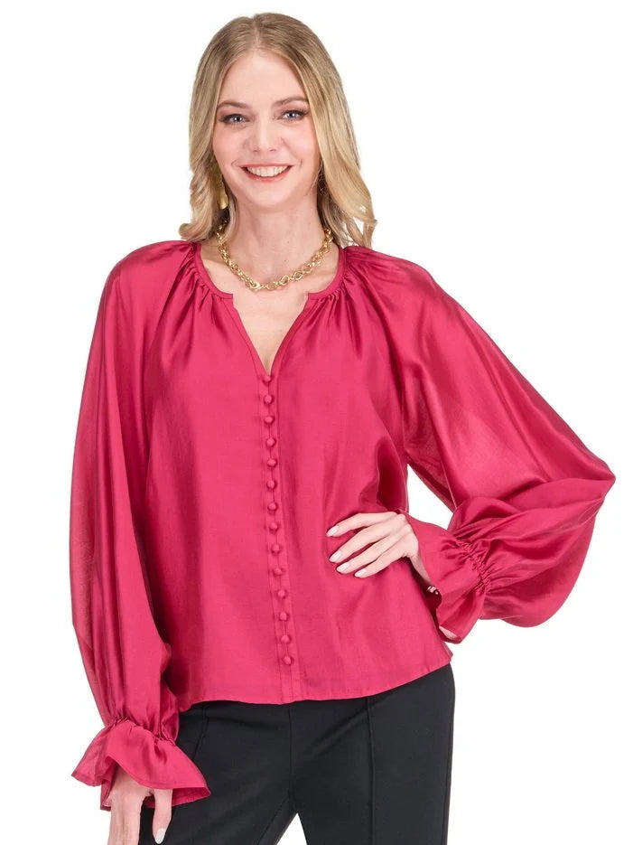 Berry Peasant Top