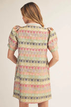 Blush Floral Jacquard Dress
