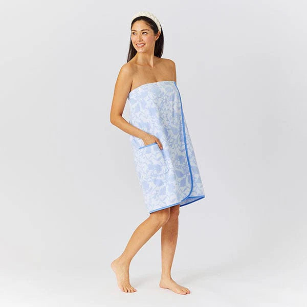 Towel Wrap French Blue Floral
