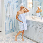 Towel Wrap French Blue Floral