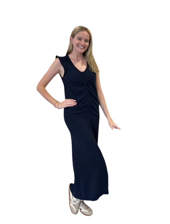 CINCHED FRONT DRESS