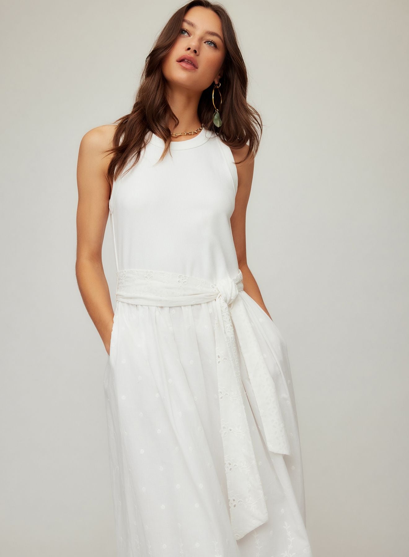 Seline Contrast Midi Dress