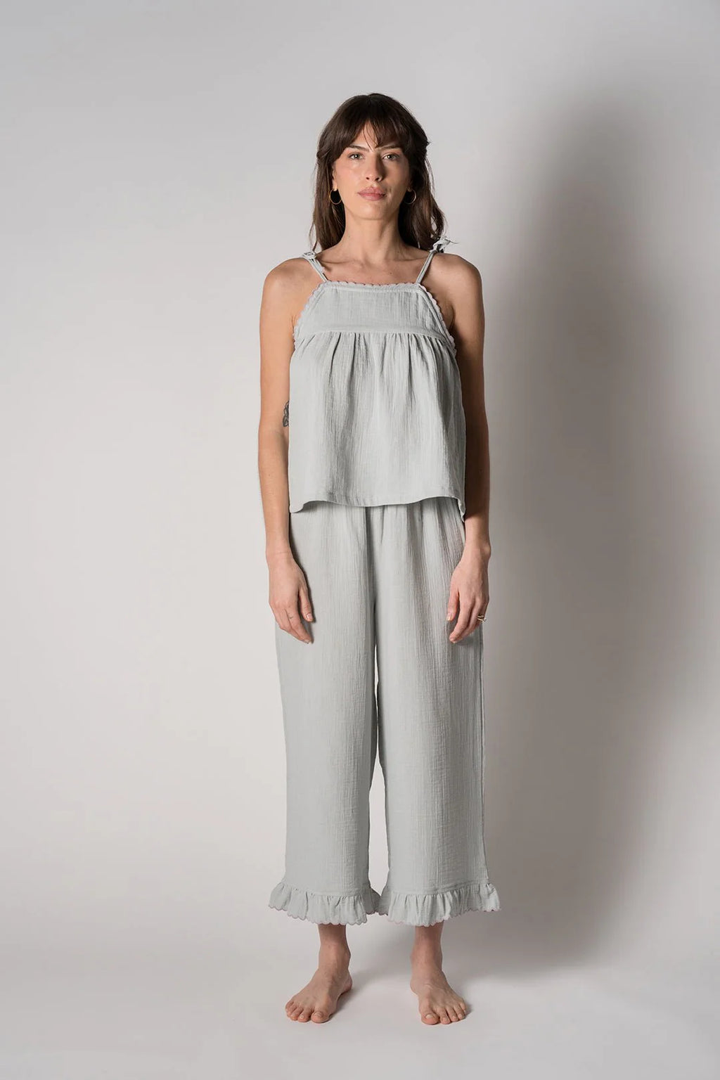 ORGANIC COTTON GAUZE ALAIA PAJAMA CROP SET