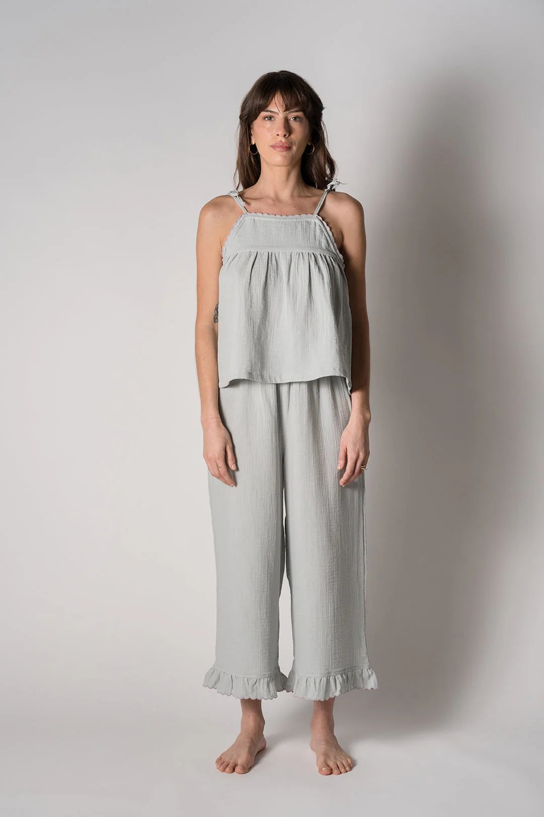 ORGANIC COTTON GAUZE ALAIA PAJAMA CROP SET
