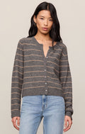 Medina Stripe Cardigan Charcoal Heather