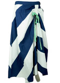 Cabana Ruched Skirt - Stripes, Navy/White