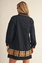 Black Dress with Embroidery