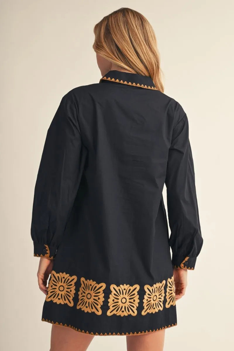 Black Dress with Embroidery