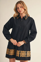 Black Dress with Embroidery