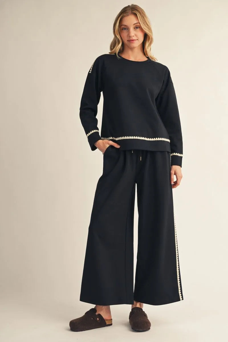 Black with Cream Trim Set