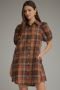 Brown Plaid SS Dress