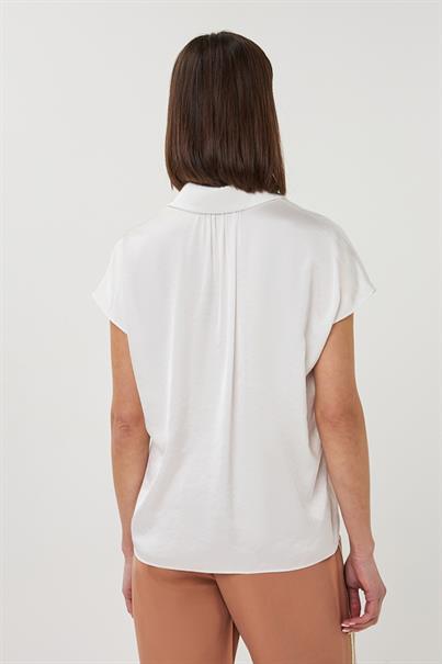 Blouse Sleeveless - Sateen White
