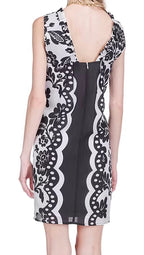 Ruffles Neck Dress Scallop Noir