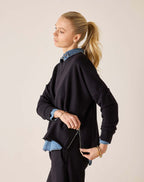 Frenchie Zip Side Crewneck