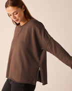 Frenchie Zip Side Crewneck
