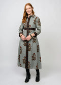 Double Button Bordered Dress Gray