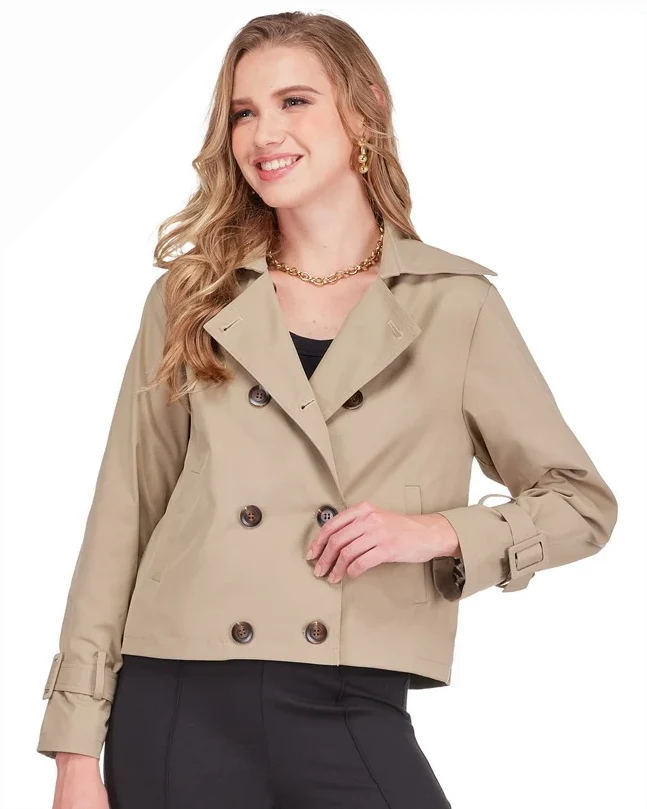 Short Trench Jacket Camel
