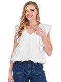 V-Neck Balloon Top