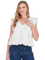 V-Neck Balloon Top