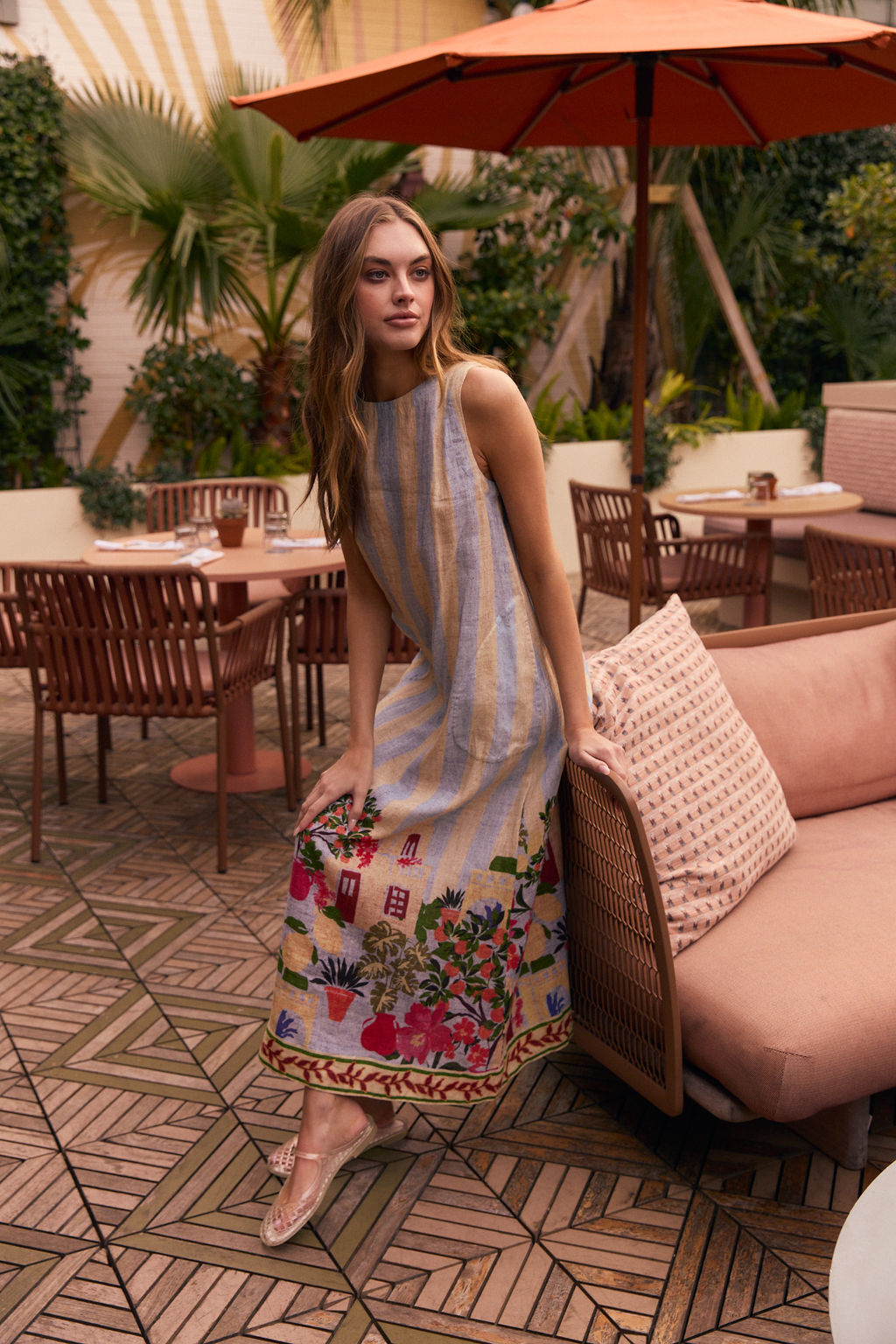 Dani Dress, Village Stripes