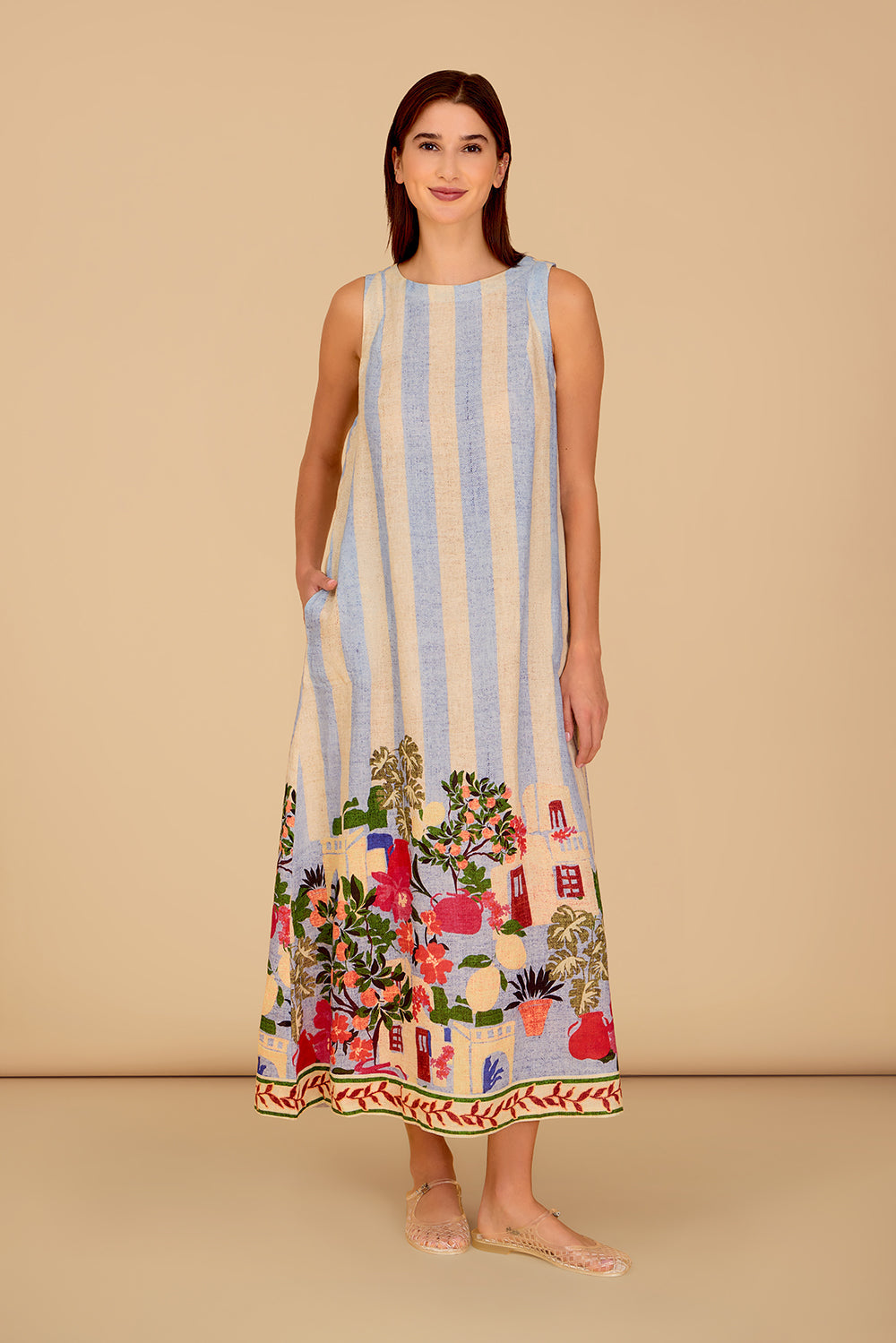 Dani Dress, Village Stripes