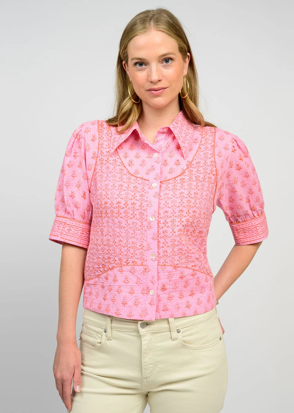 Kantha Stitched Shirt Jacket