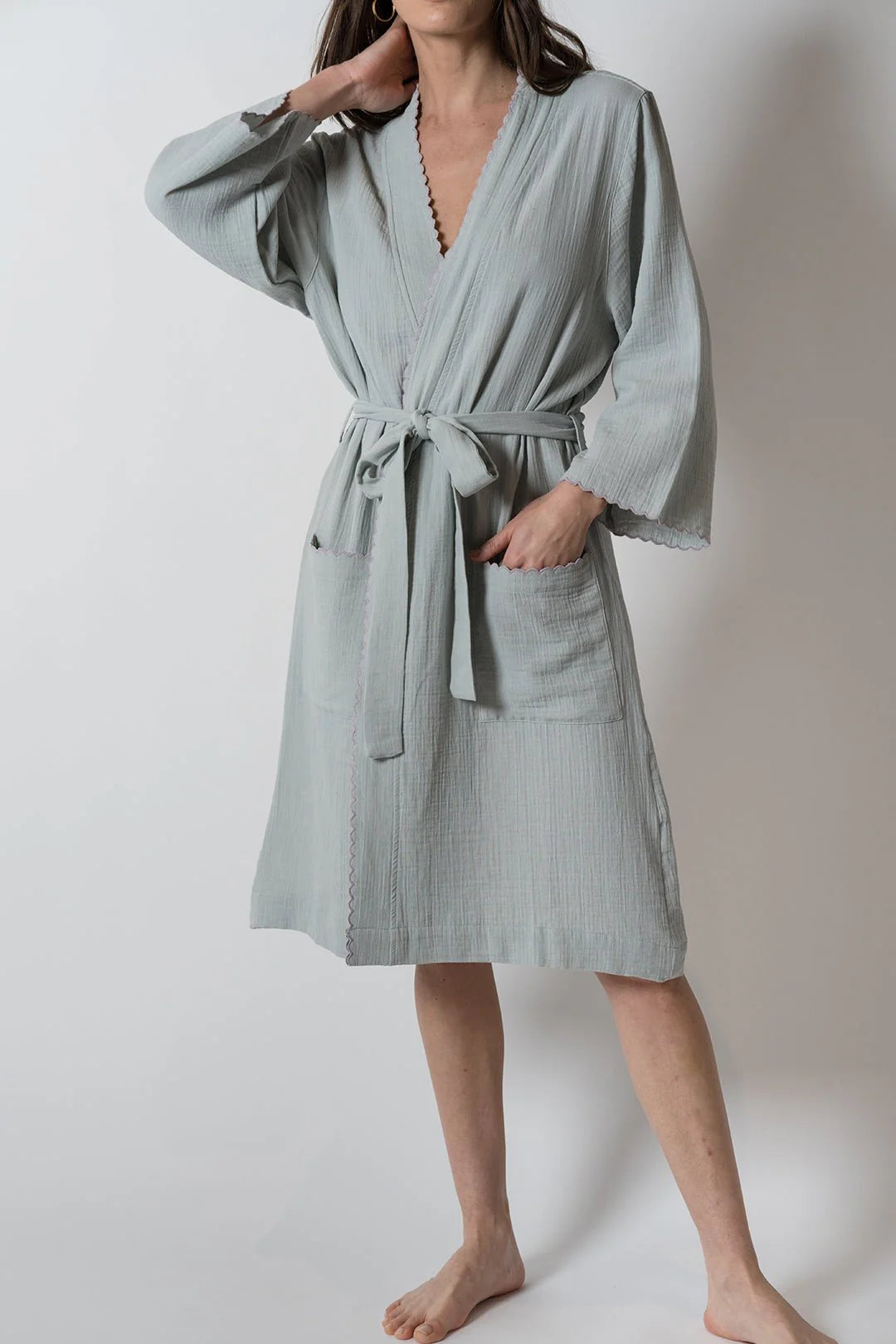 ORGANIC COTTON GAUZE ALAIA KIMONO ROBE