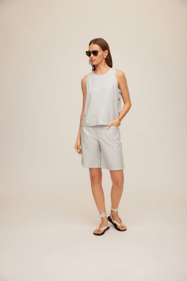 Clarice Side Button Top