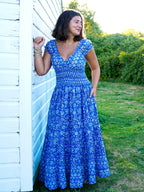 Genevieve Maxi Dress, Scatter Blue
