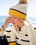 Montauk Colorblock Beanie - Cream / Golden