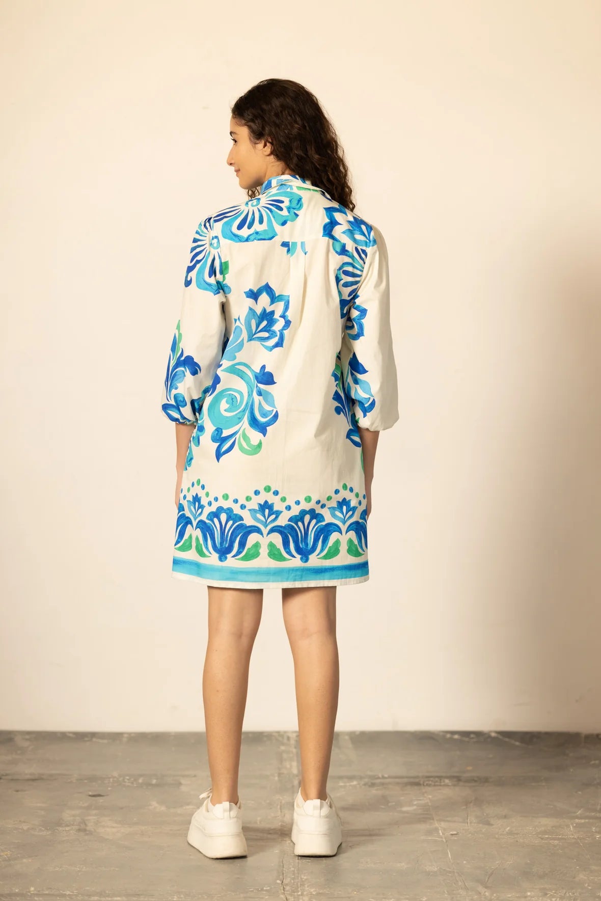 Eliza Dress, Ocean Blooms