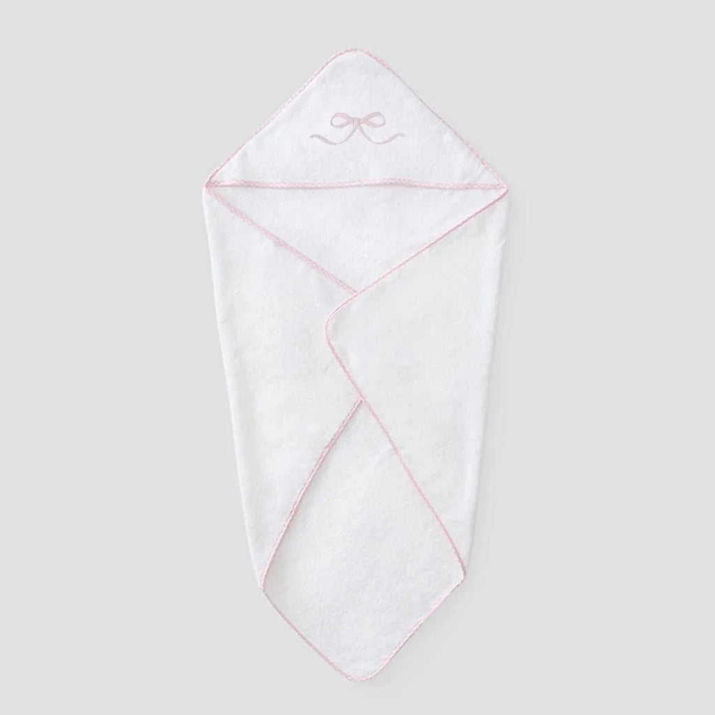 Baby Hooded Towel Duck Pink Bow
