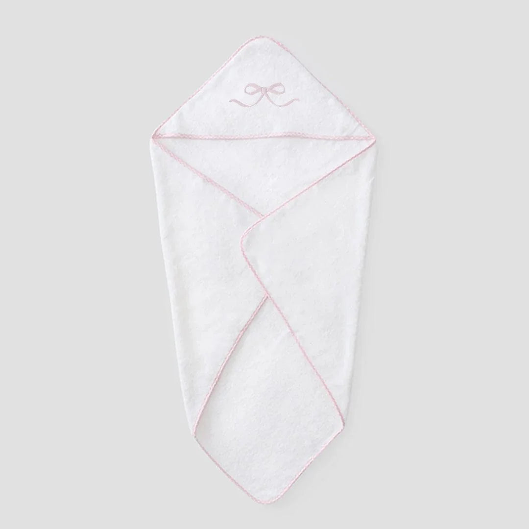 Baby Hooded Towel Duck Pink Bow