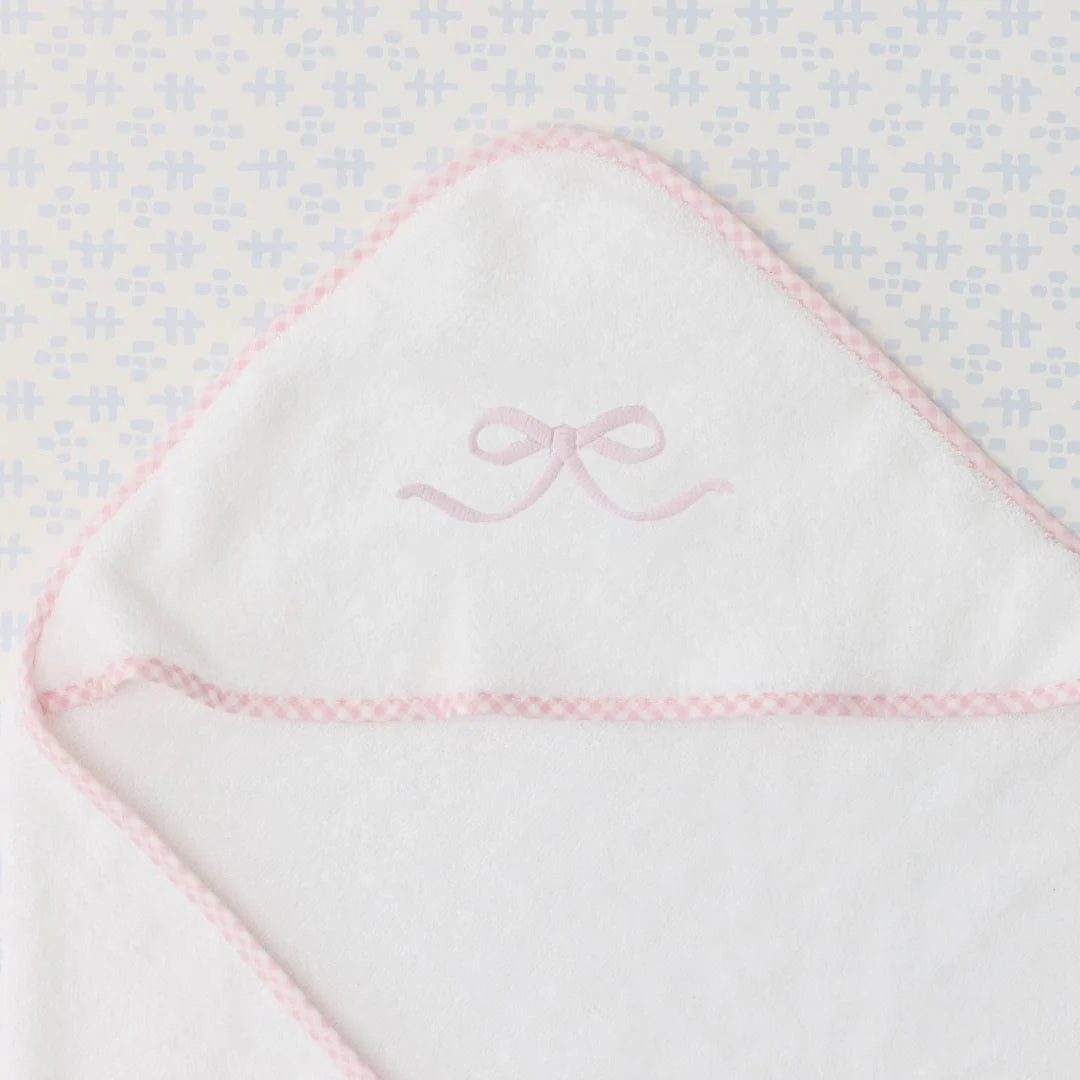 Baby Hooded Towel Duck Pink Bow