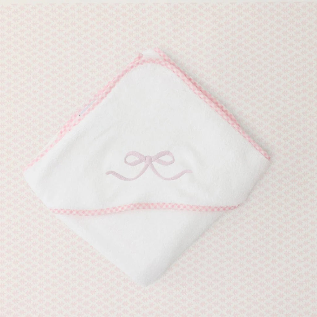 Baby Hooded Towel Duck Pink Bow
