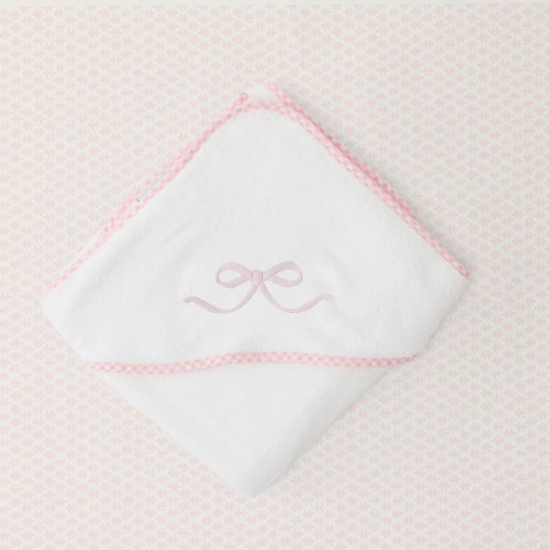 Baby Hooded Towel Duck Pink Bow