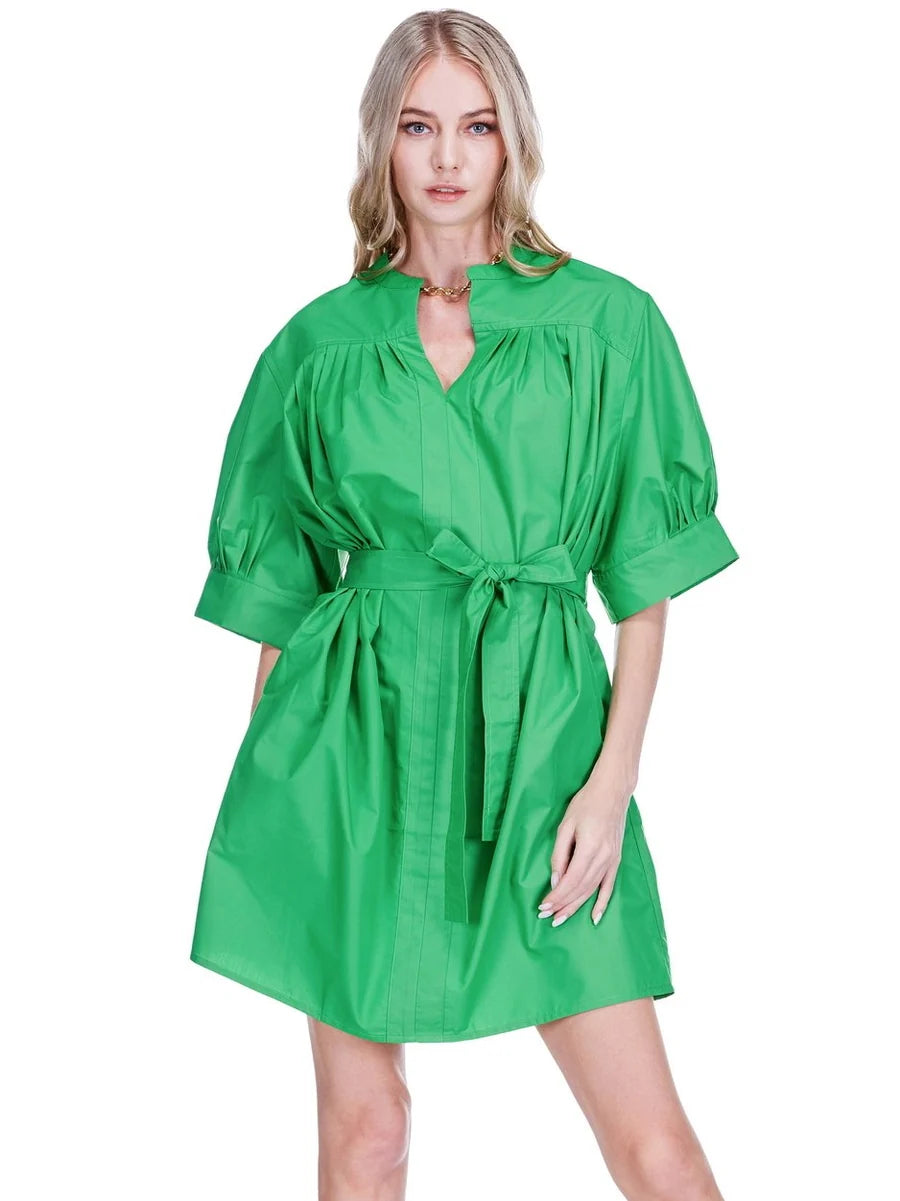 Pleated Over Dress - Green