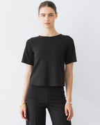 Ponte Knit Extended Short Sleeve Top - Wholesale