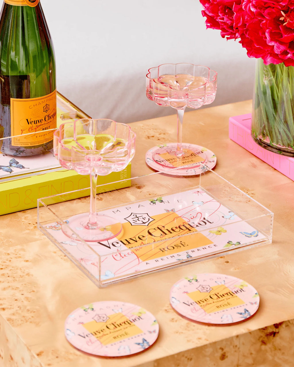 Rose Butterfly Coaster - Boxed Set of Four