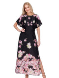 Rose Border Cinched Waist Dress