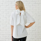 RYAN BOW SPARKLE TOP WHITE