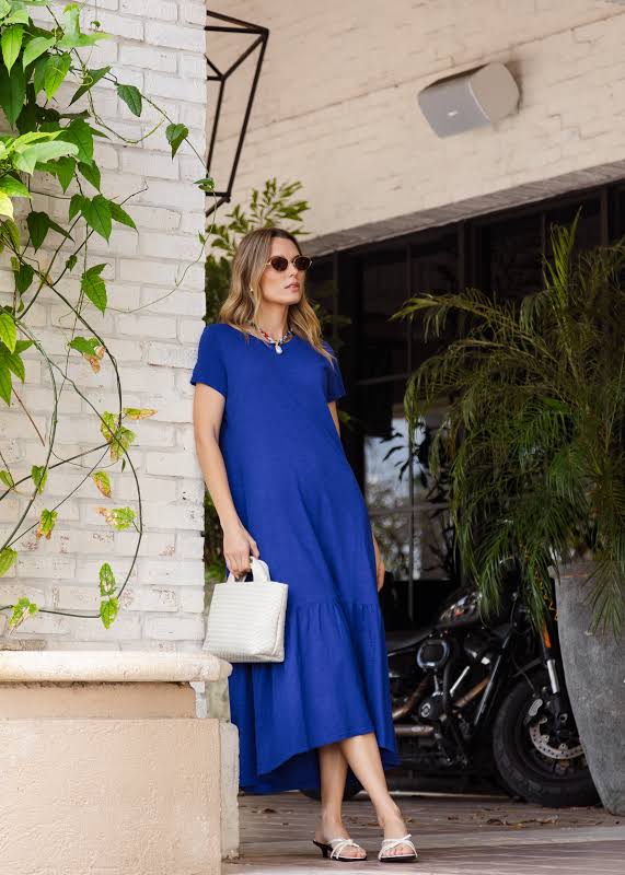 Garment Dye Dress Royal Blue
