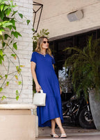 Garment Dye Dress Royal Blue