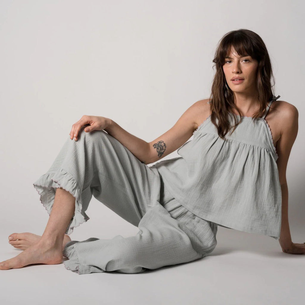 ORGANIC COTTON GAUZE ALAIA PAJAMA CROP SET