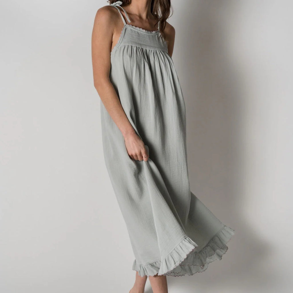 ORGANIC COTTON GAUZE ALAIA NIGHTGOWN SLIP DRESS