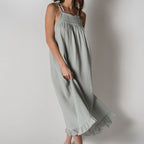 ORGANIC COTTON GAUZE ALAIA NIGHTGOWN SLIP DRESS