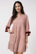 Tiered Knit Dress with Bows